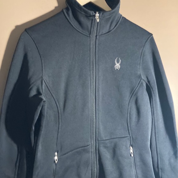 Spyder core sweater black full zip jacket. Beautiful jacket, fits like a medium - Picture 3 of 10